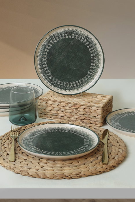 Hermia Juego para servir pasteles de cerámica, 6 piezas, Crema Hermia Juego para servir pasteles de cerámica, 6 piezas, Crema